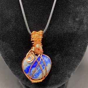 Lapis Lazuli heart pendant necklace